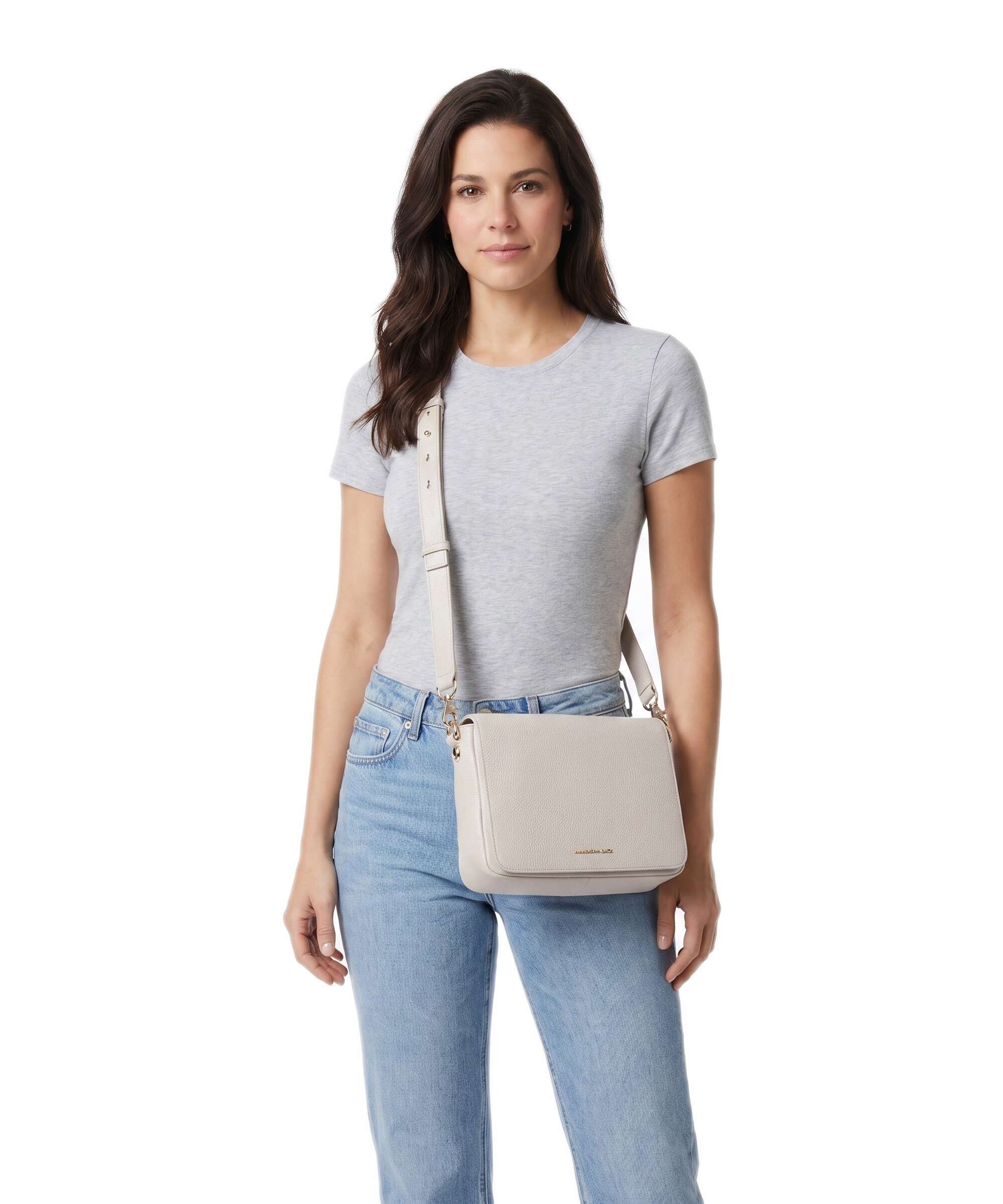 Mandarina Duck Mellow Leather Crossbody bag cocoon