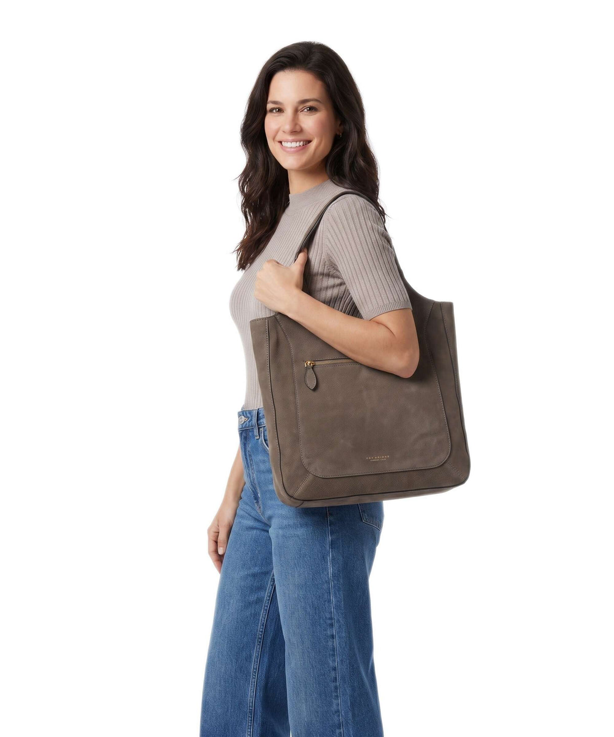 The Bridge Luce Soft Hobo bag greige