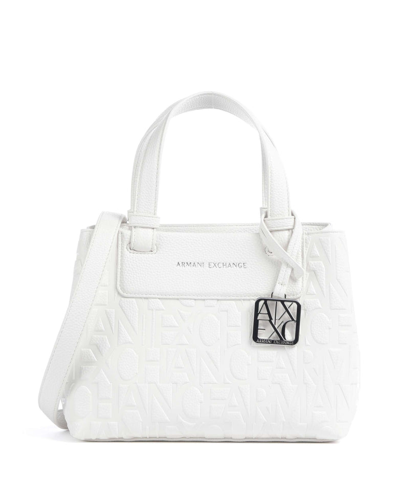 Armani Exchange Liz Monogram S Handbag off white