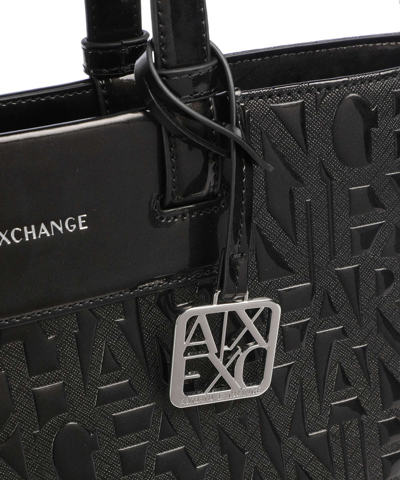Armani Exchange Liz Patent M Tote bag black