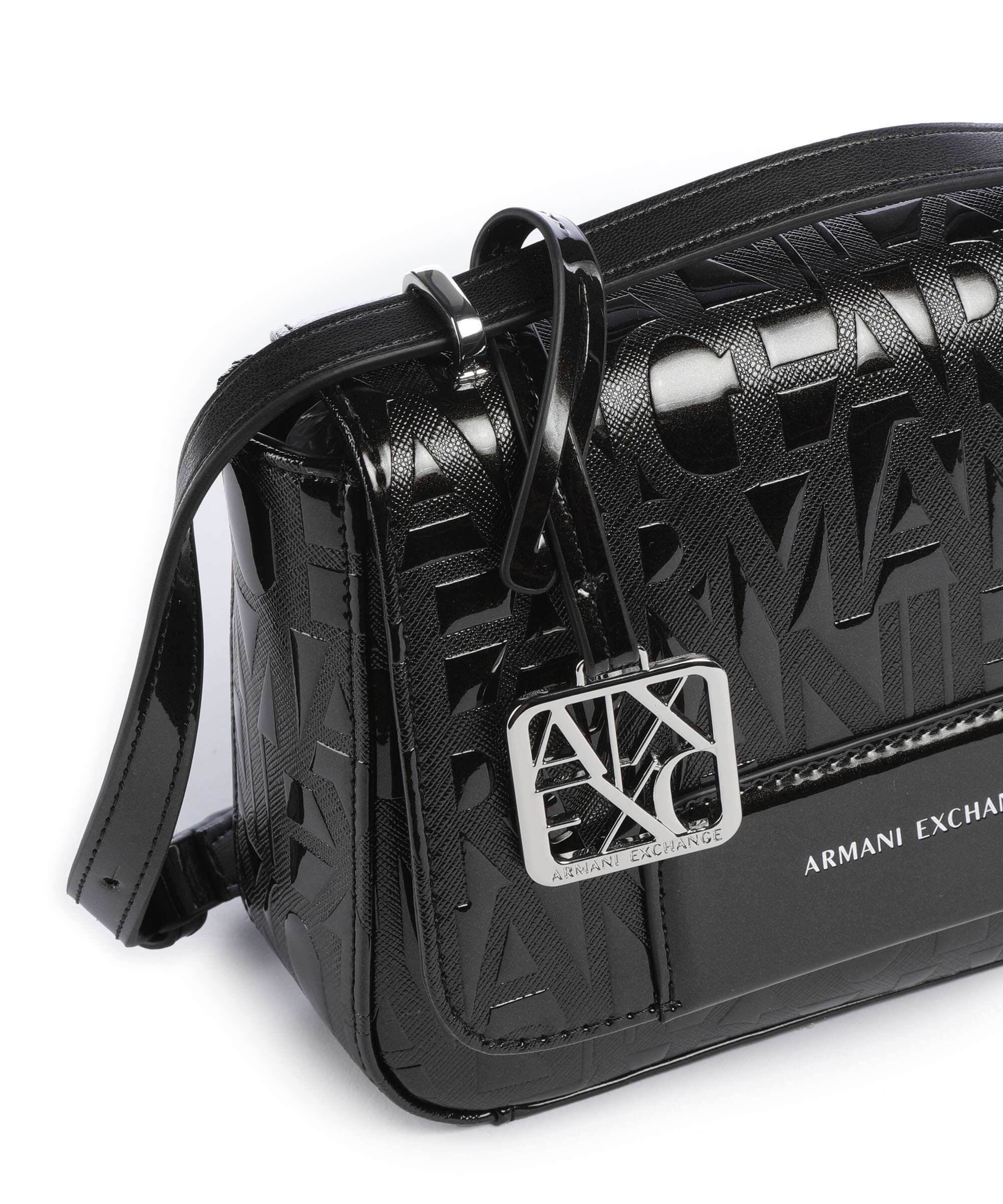 Armani Exchange Liz Patent Crossbody bag black