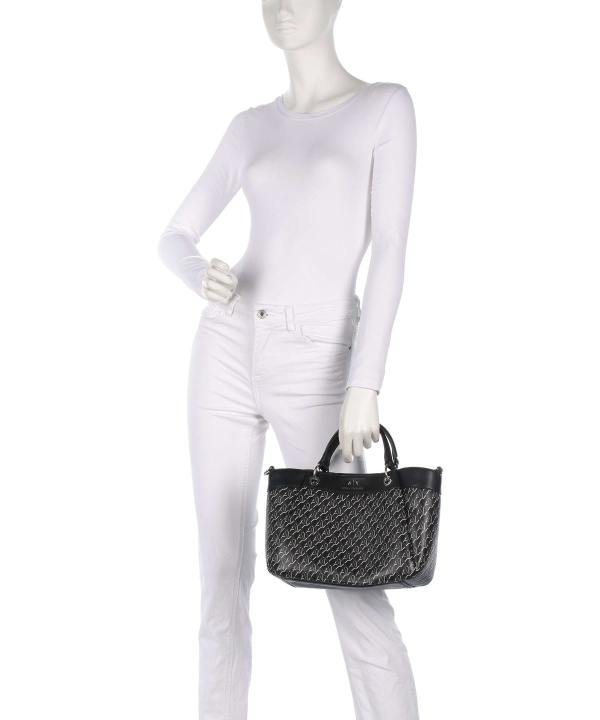 Armani Exchange Wave Monogram M Handbag black