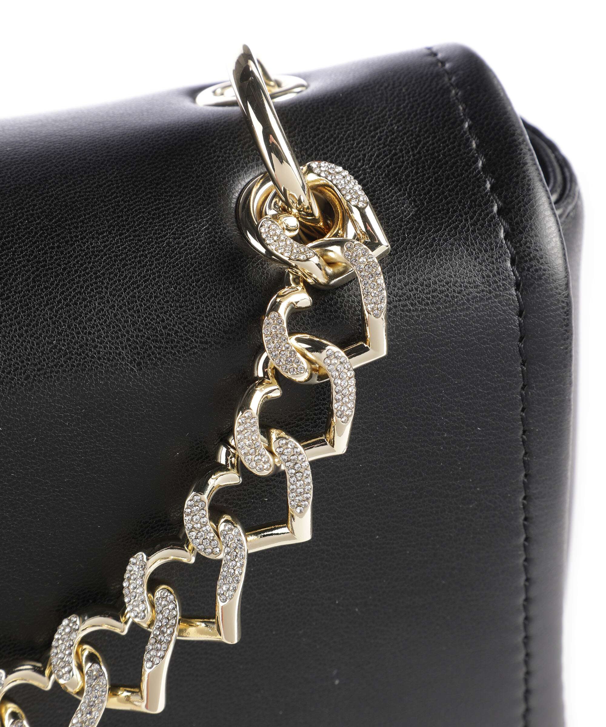 Love Moschino Strass Heart Chain Crossbody bag nero