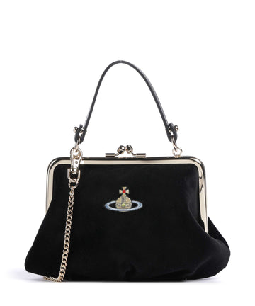 Vivienne Westwood Granny Frame Velvet Olkalaukku black