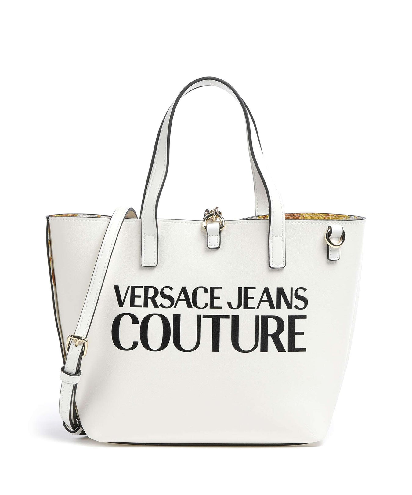 Versace Jeans Couture Reversible Shopper Handbag white/gold