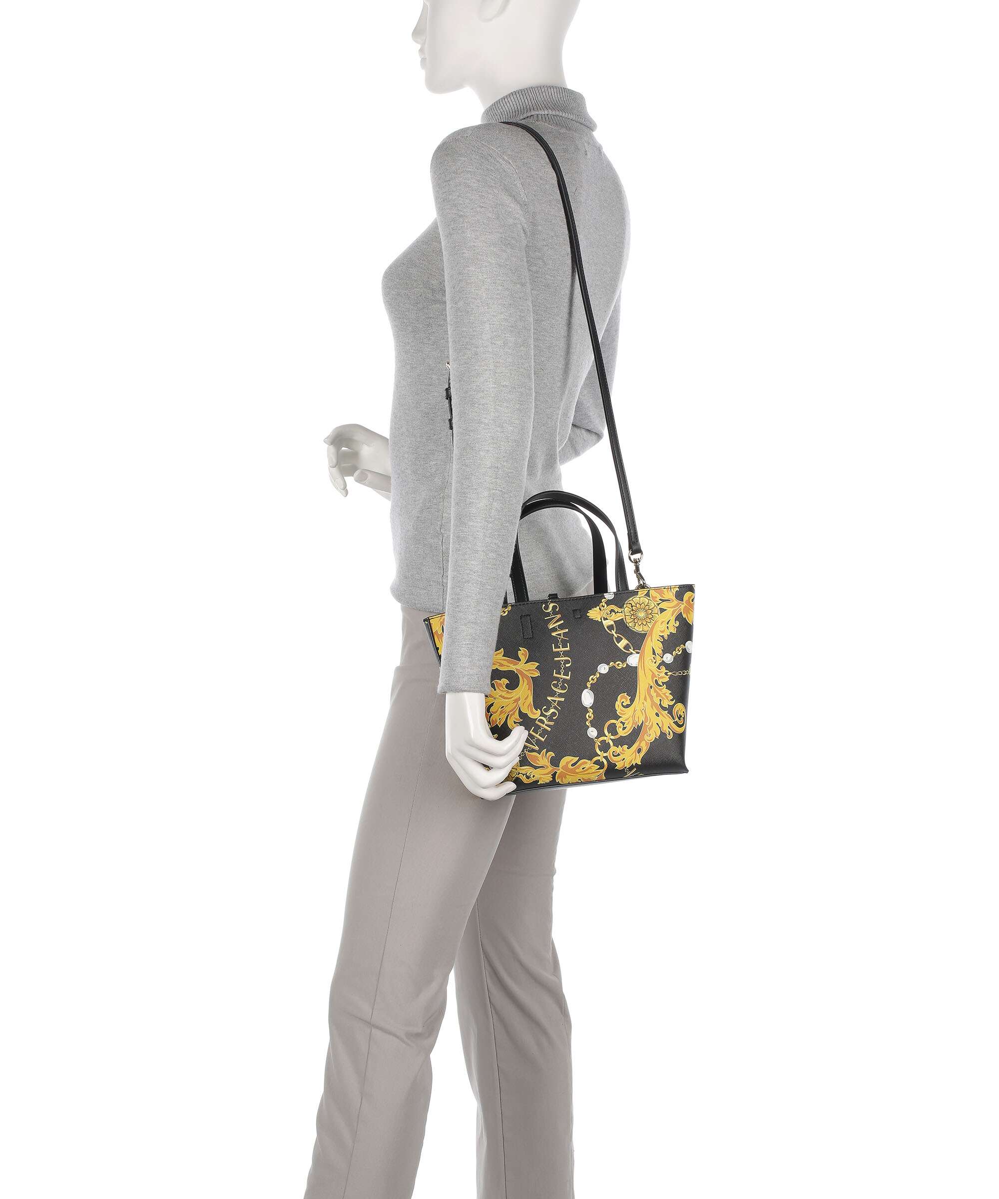 Versace Jeans Couture Reversible Shopper Handbag black/gold