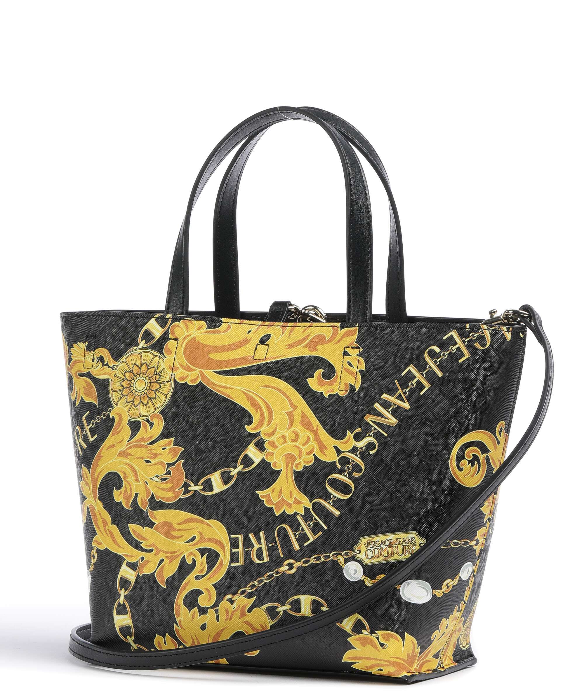 Versace Jeans Couture Reversible Shopper Handbag black/gold