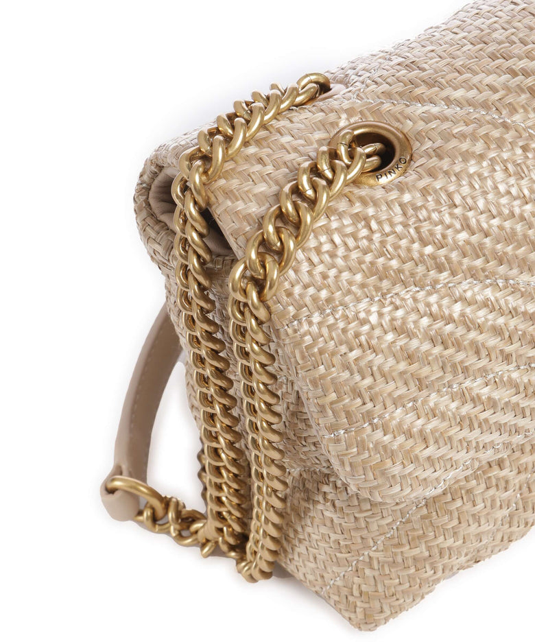 Pinko Love Puff Mini Shoulder bag beige/grigio fumo/antique gold