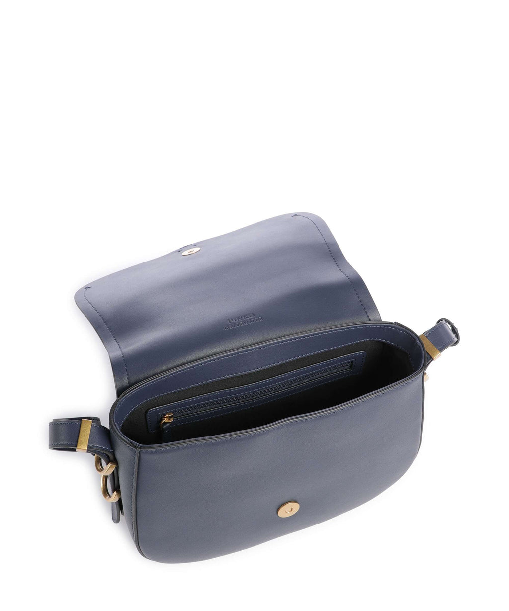 Pinko Saddle Classic Crossbody bag blu indaco ombroso/antique gold