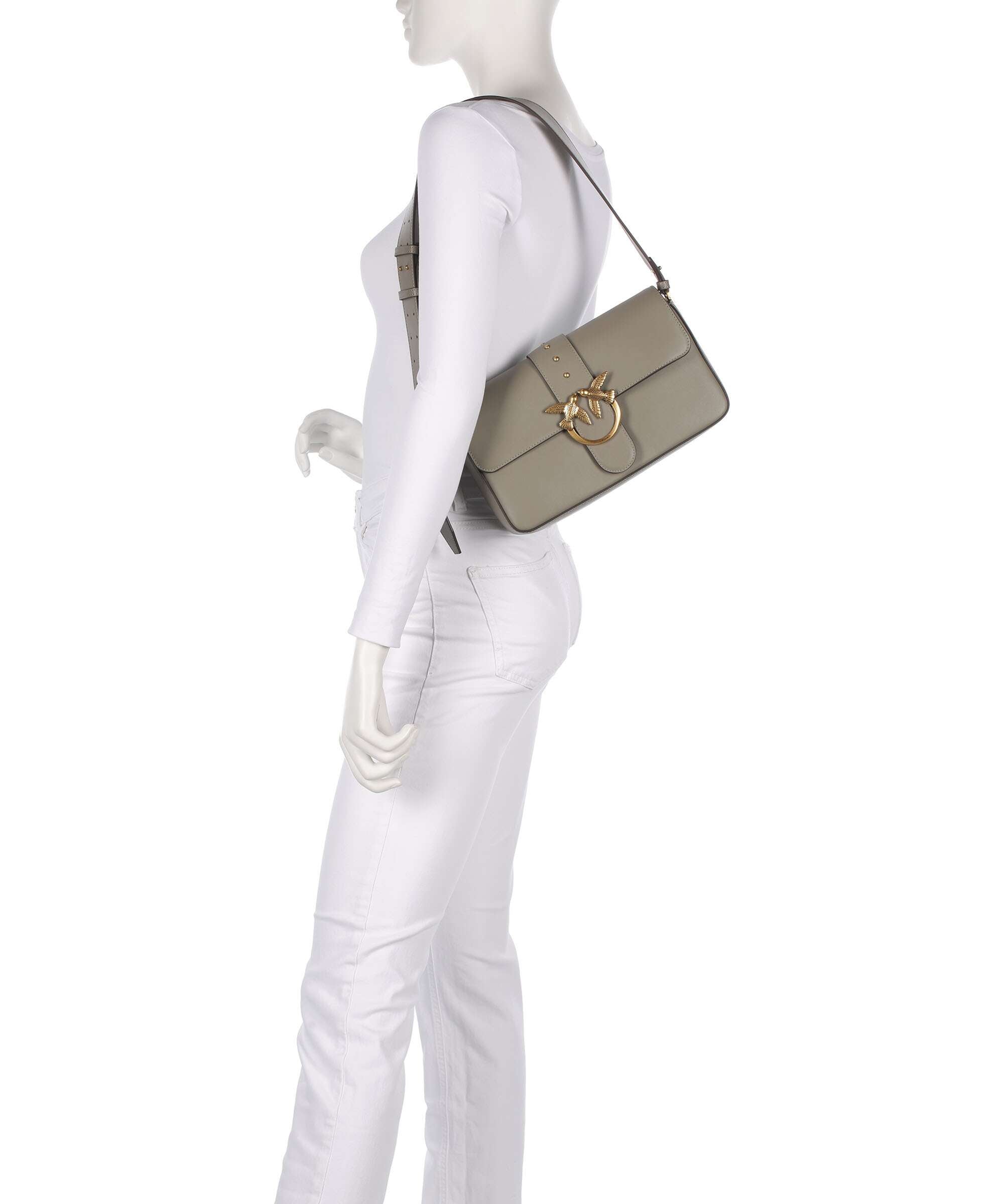 Pinko Love One Classic Slouchy Shoulder bag noce/antique gold