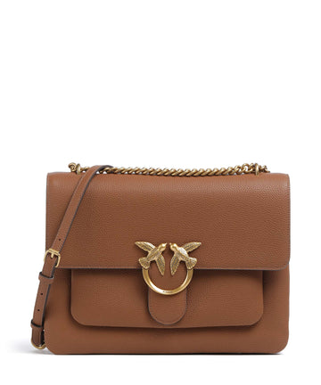 Pinko Love Soft Big Olkalaukku marrone/leone/antique gold