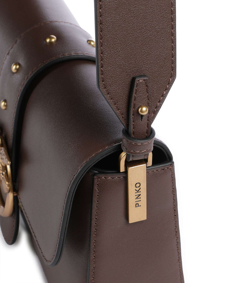 Pinko Love One Mini Slouchy Shoulder bag marrone castano/antique gold