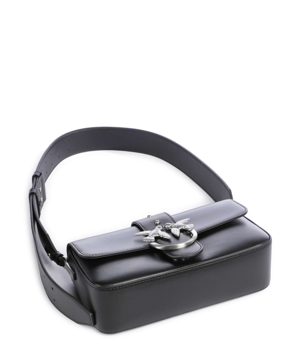 Pinko Love One Mini Slouchy Shoulder bag nero limousine/matt silver