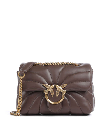 Pinko Love Puff Mini Olkalaukku marrone castano/antique gold
