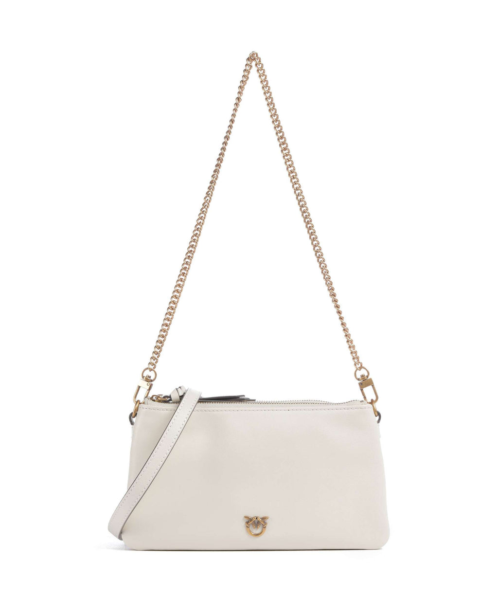 Pinko Double Mini Shoulder bag bianco seta/antique gold