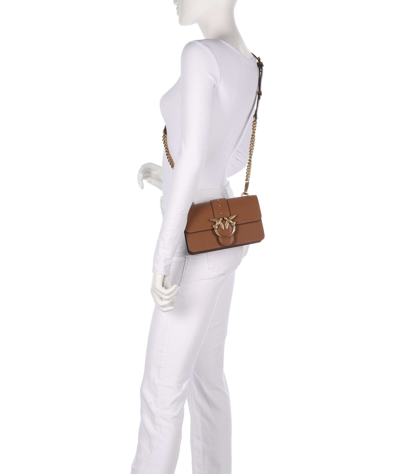 Pinko Love One Mini Crossbody bag marrone/leone/antique gold