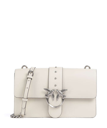 Pinko Love One Classic Olkalaukku bianco seta/old silver