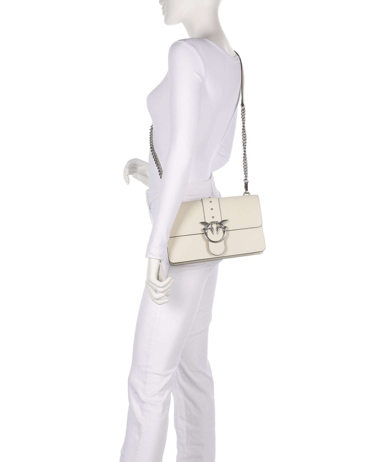 Pinko Love One Classic Crossbody bag bianco seta/old silver