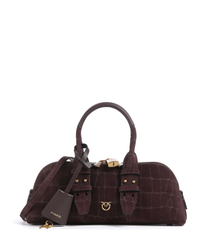 Pinko Bowling Horizontal Handbag rosso mogano/antique gold