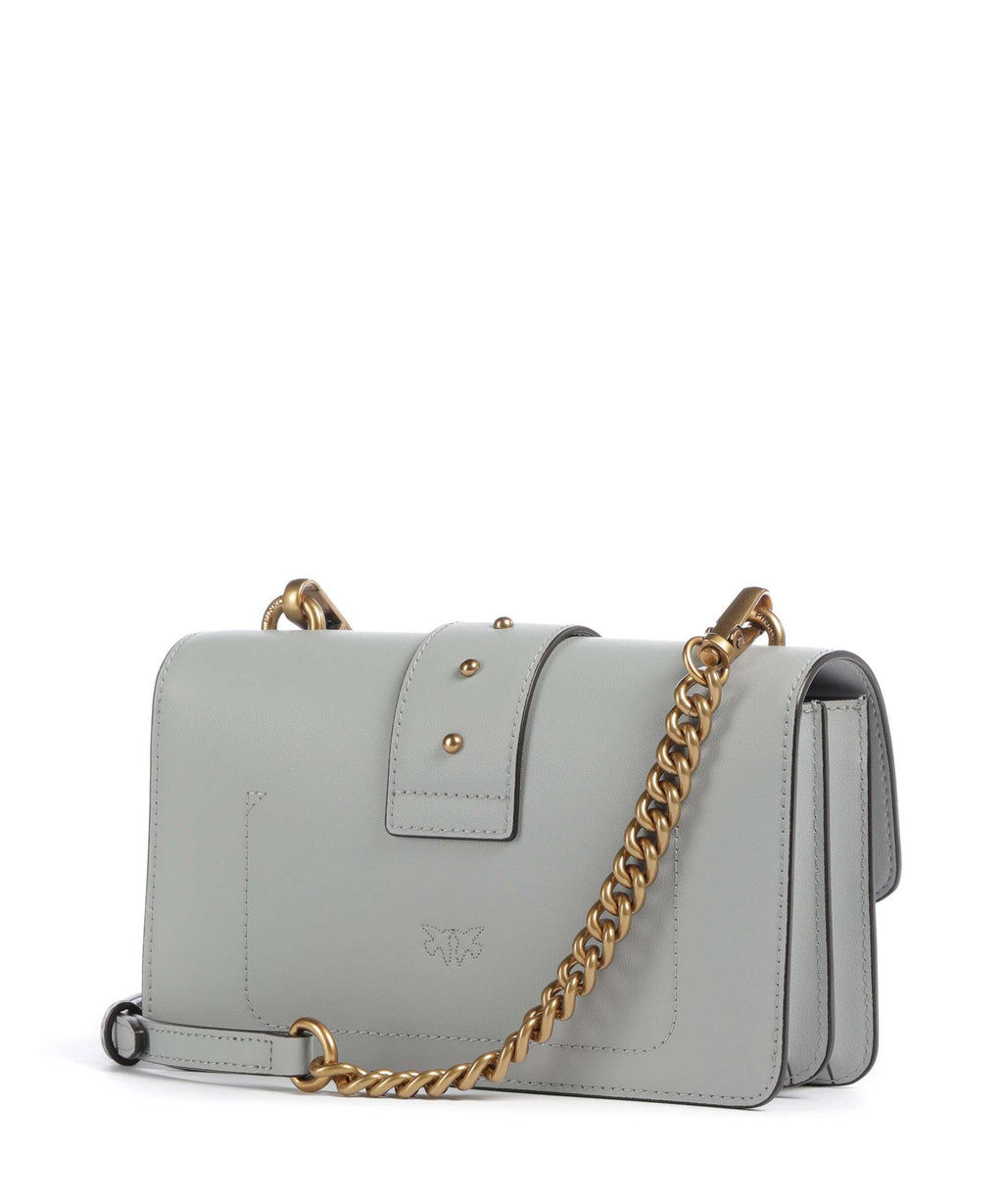 Pinko Love One Mini Crossbody bag grigio perla/antique gold