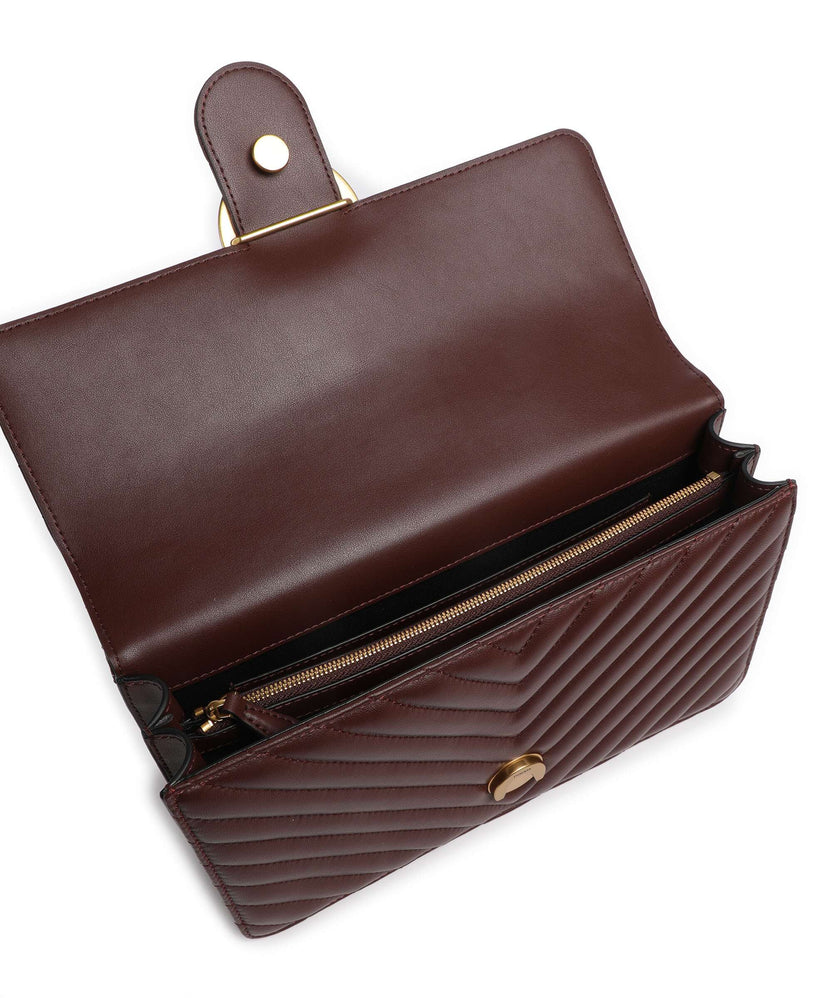 Pinko Love One Classic Shoulder bag rosso vino/antique gold