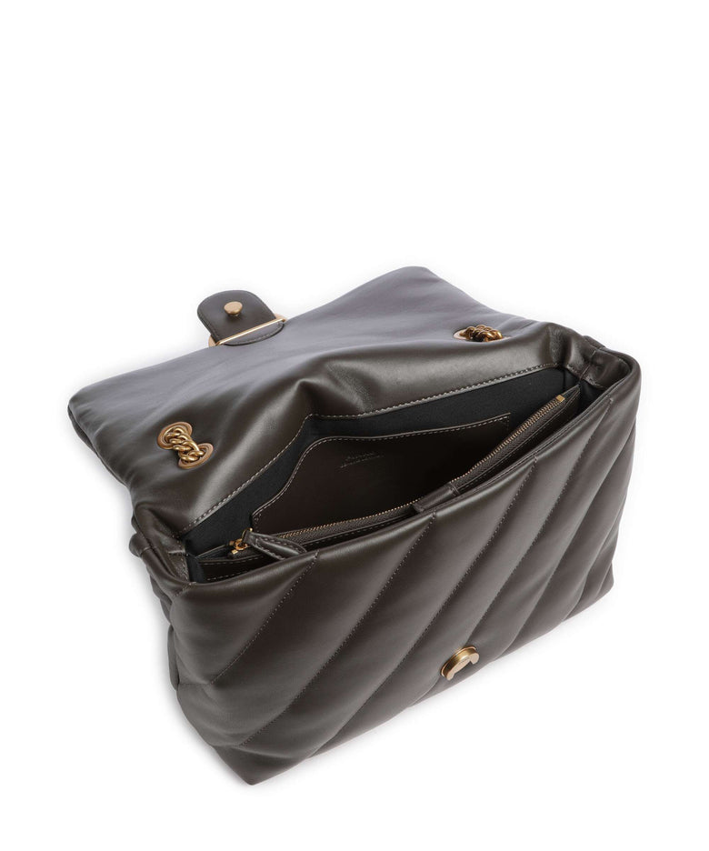 Pinko Love Puff Big Shoulder bag verde fango/antique gold