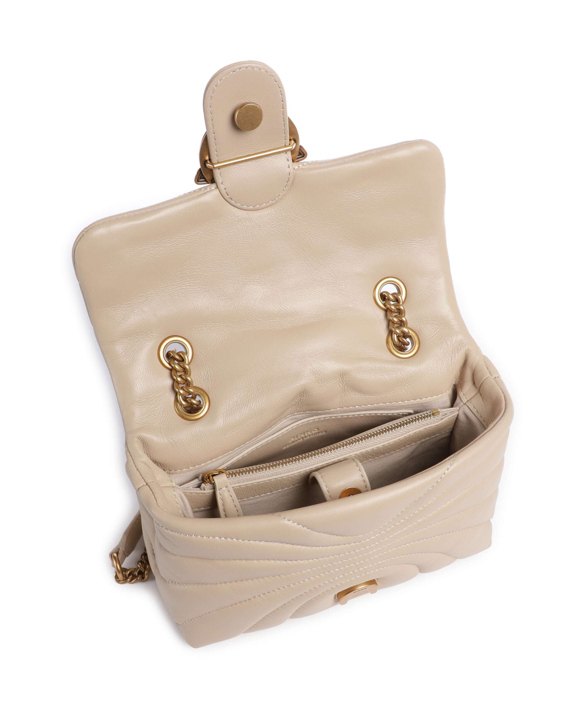 Pinko Love Puff Mini Shoulder bag beige/grigio fumo/antique gold