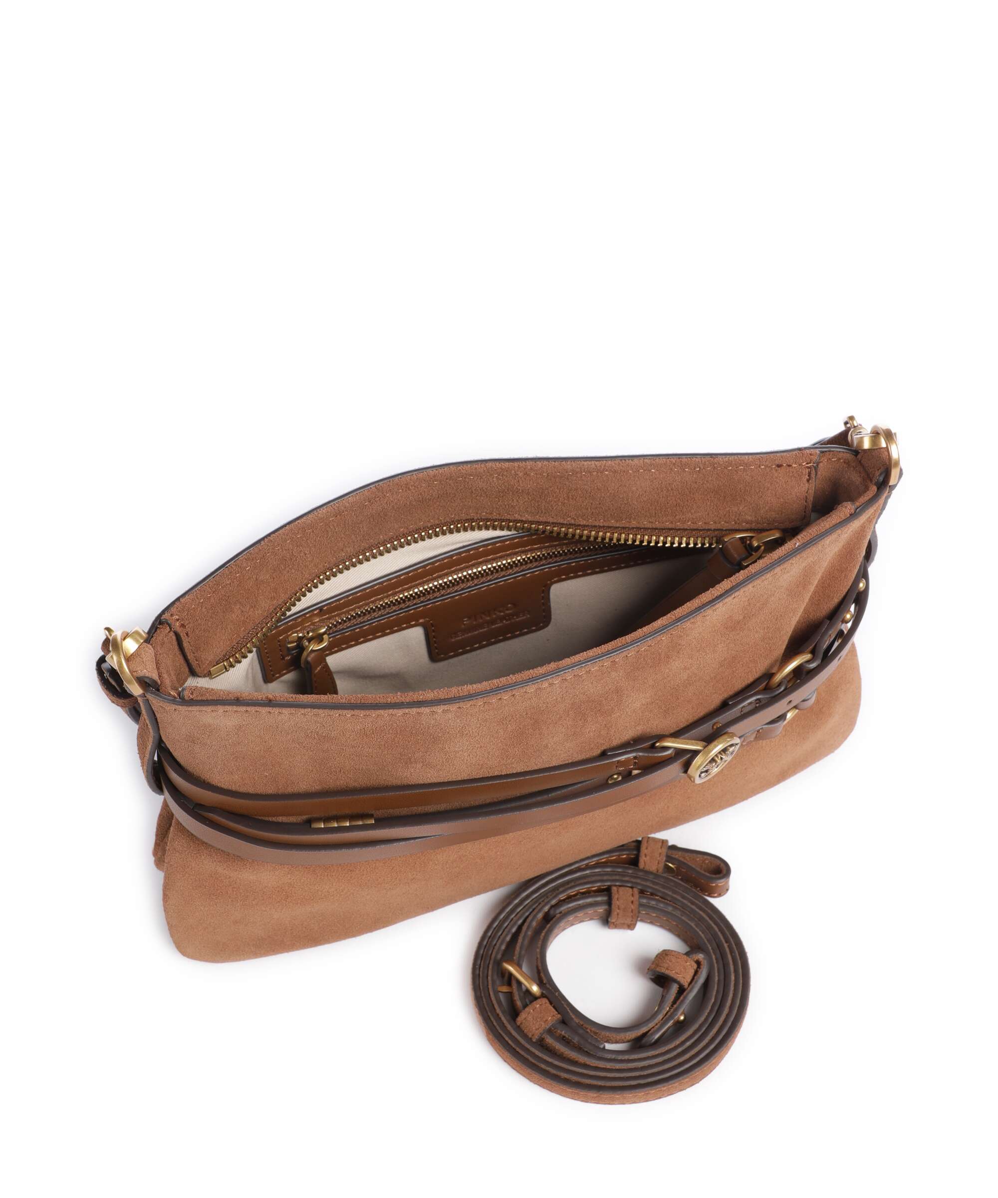 Pinko Belt Mini Shoulder bag marrone/leone/antique gold