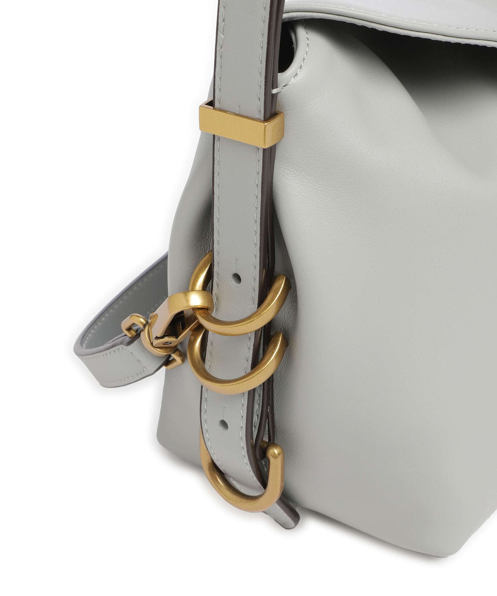 Pinko Saddle Horizontal Mini Shoulder bag grigio perla/antique gold