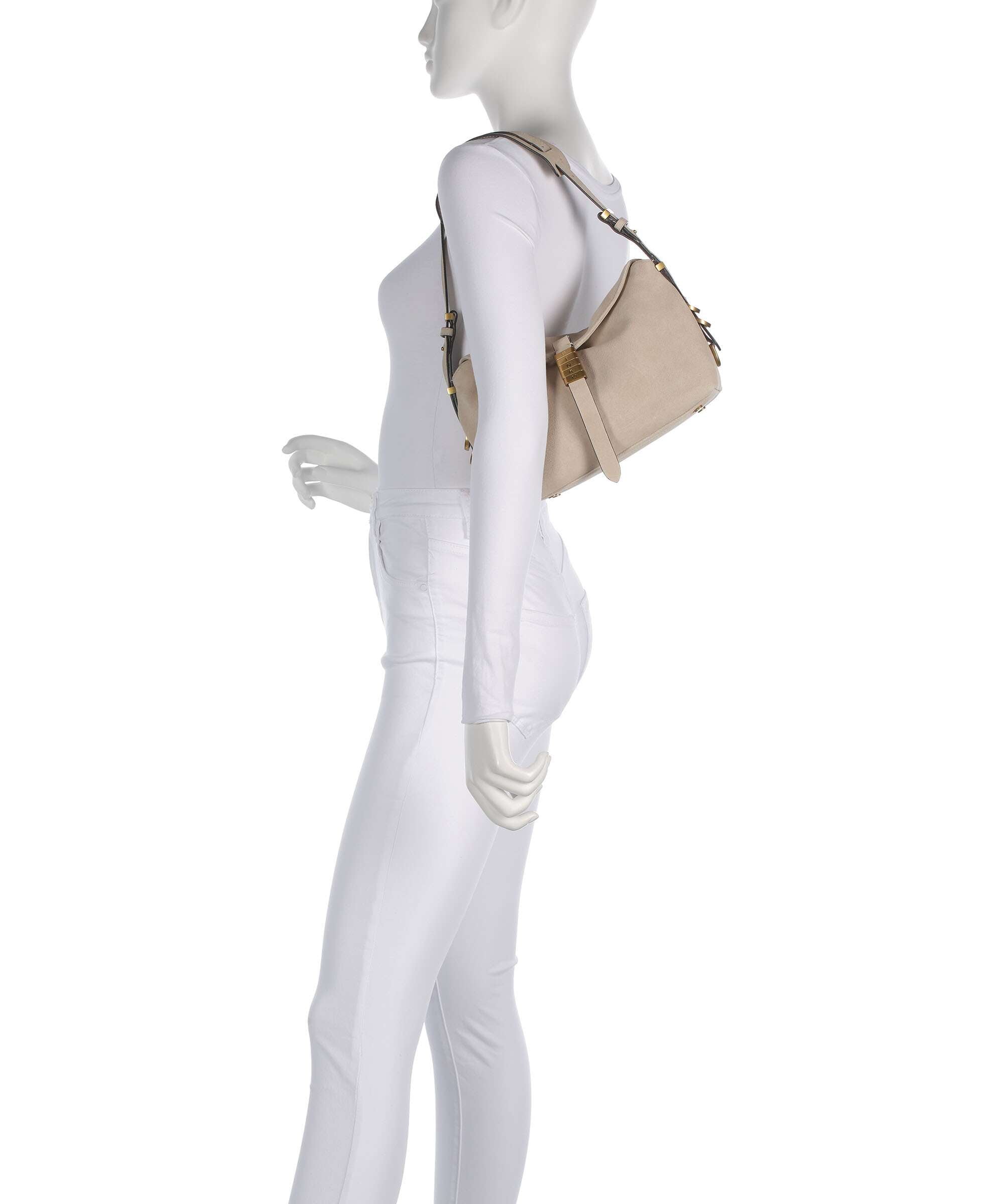 Pinko Saddle Horizontal Mini Shoulder bag beige/grigio fumo/antique gold