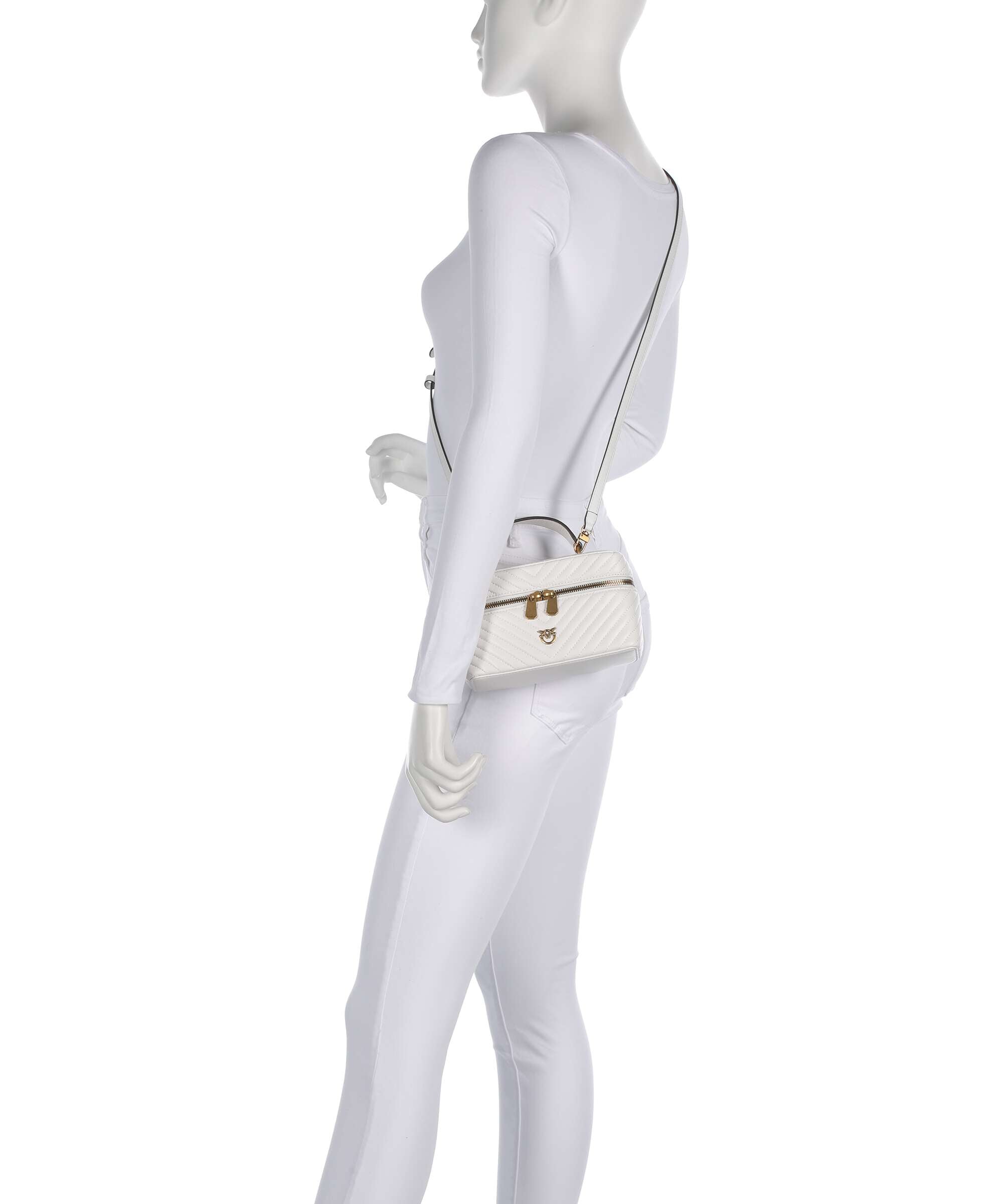 Pinko Vanity Mini Handbag bianco nembo/antique gold