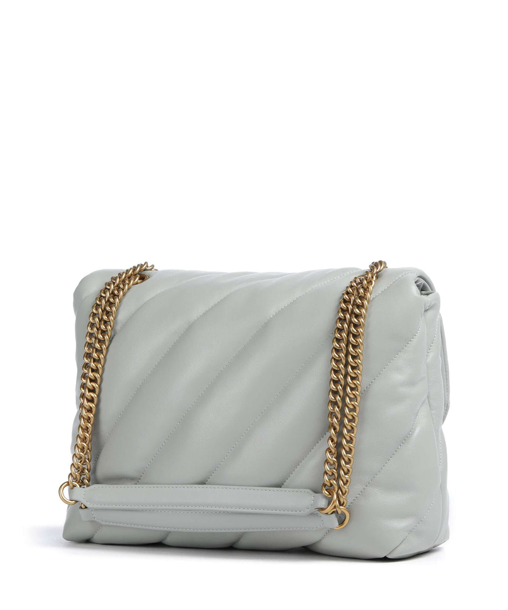Pinko Love Puff Big Shoulder bag grigio perla/antique gold