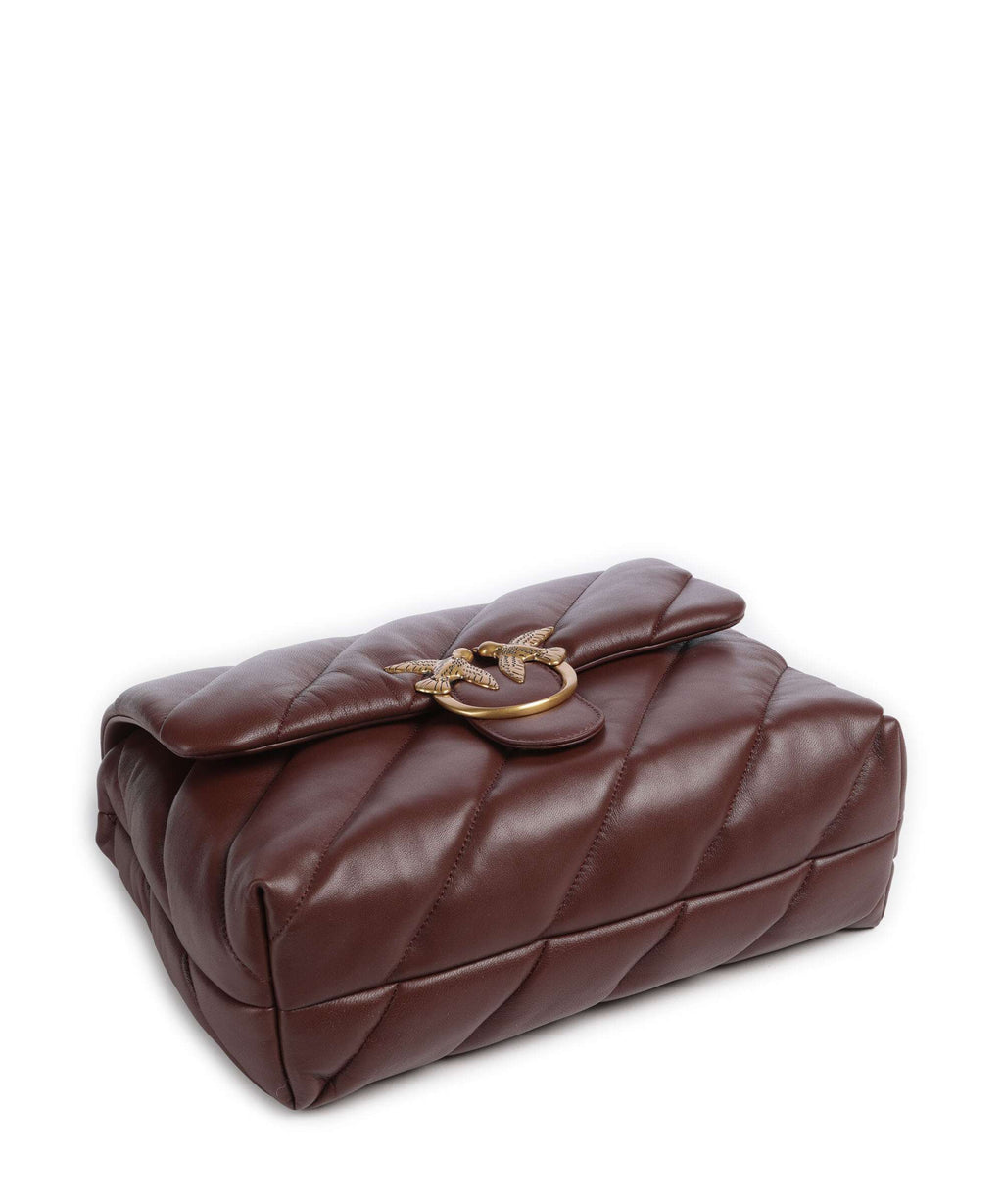 Pinko Love Puff Big Shoulder bag burgundy wine/antique gold
