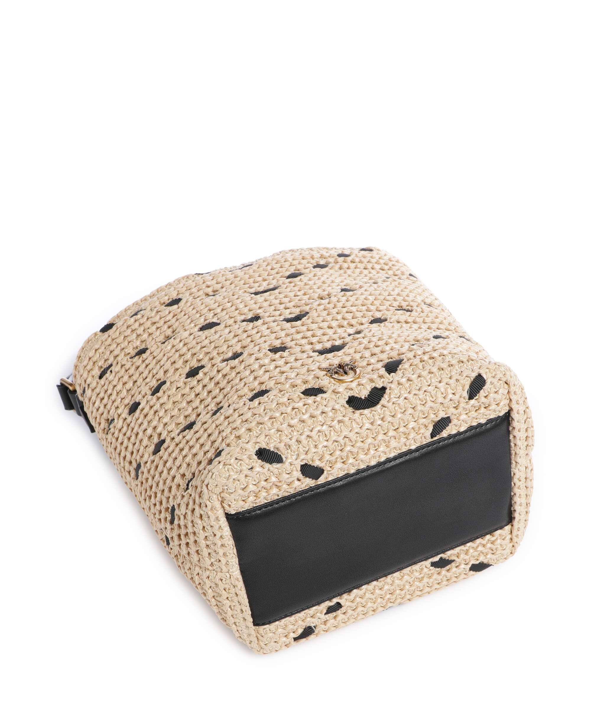 Pinko Bucket bag paglia/nero/antique gold