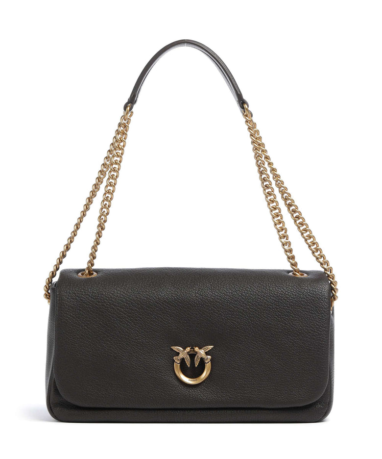 Pinko Click Soft Horizontal Chain Shoulder bag marrone marasca/antique gold