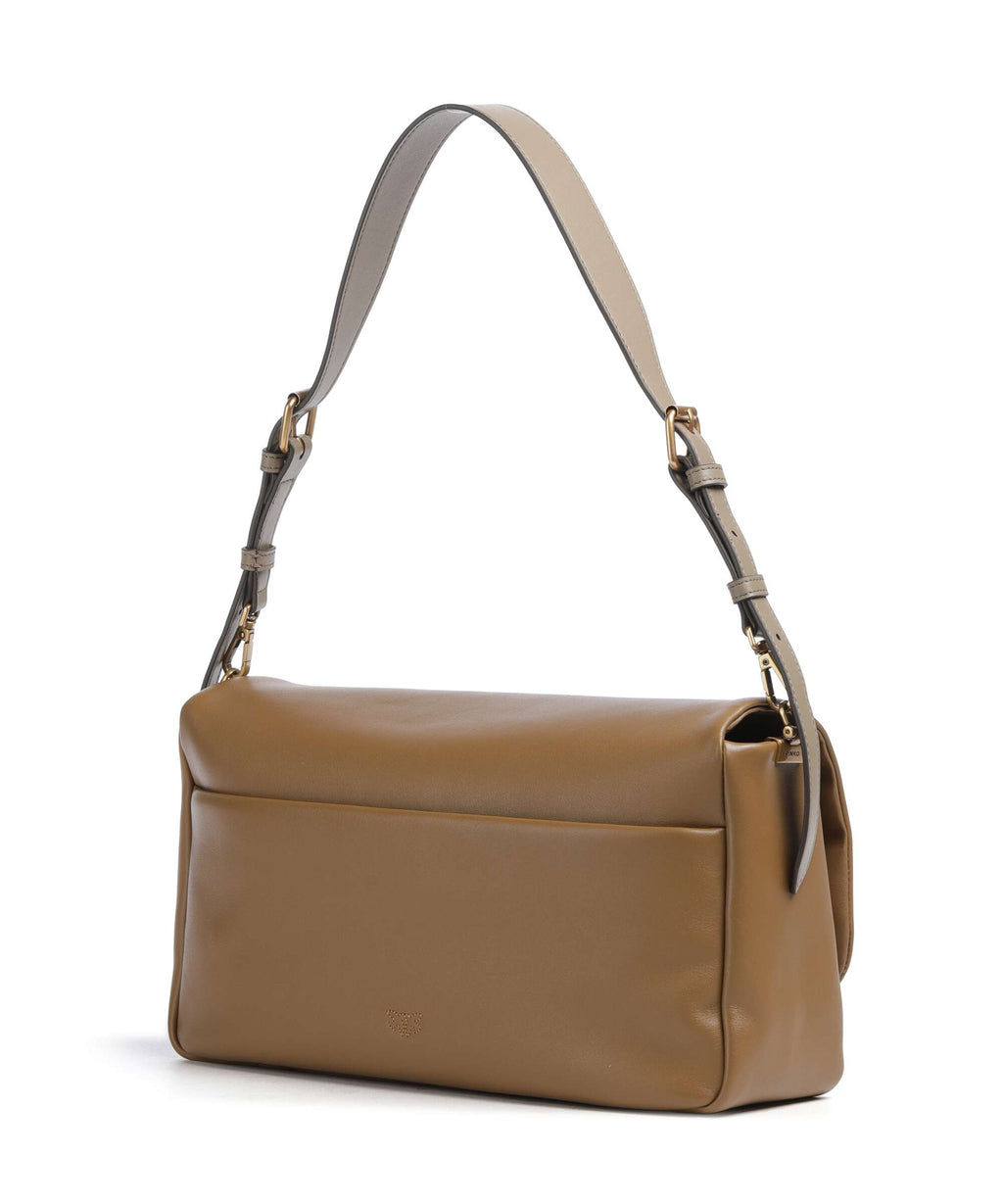 Pinko Click Soft Horizontal Shoulder bag grigio talpa/antique gold