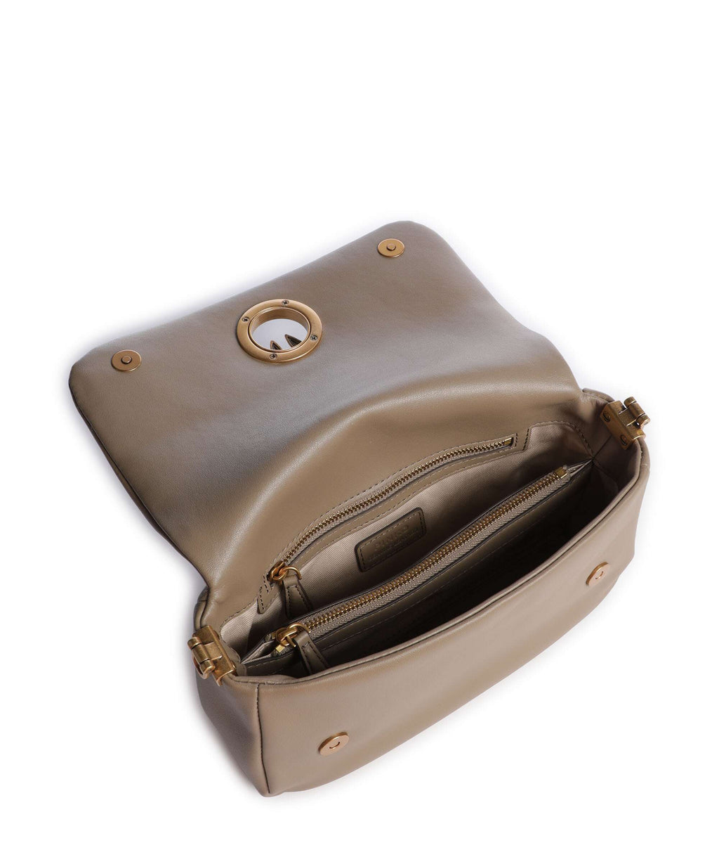 Pinko Click Soft Horizontal Mini Crossbody bag grigio talpa/antique gold