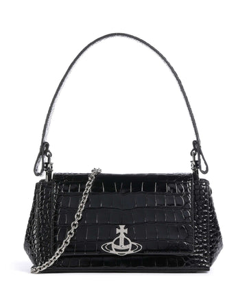Vivienne Westwood Hazel Embossed Croc Medium Olkalaukku black