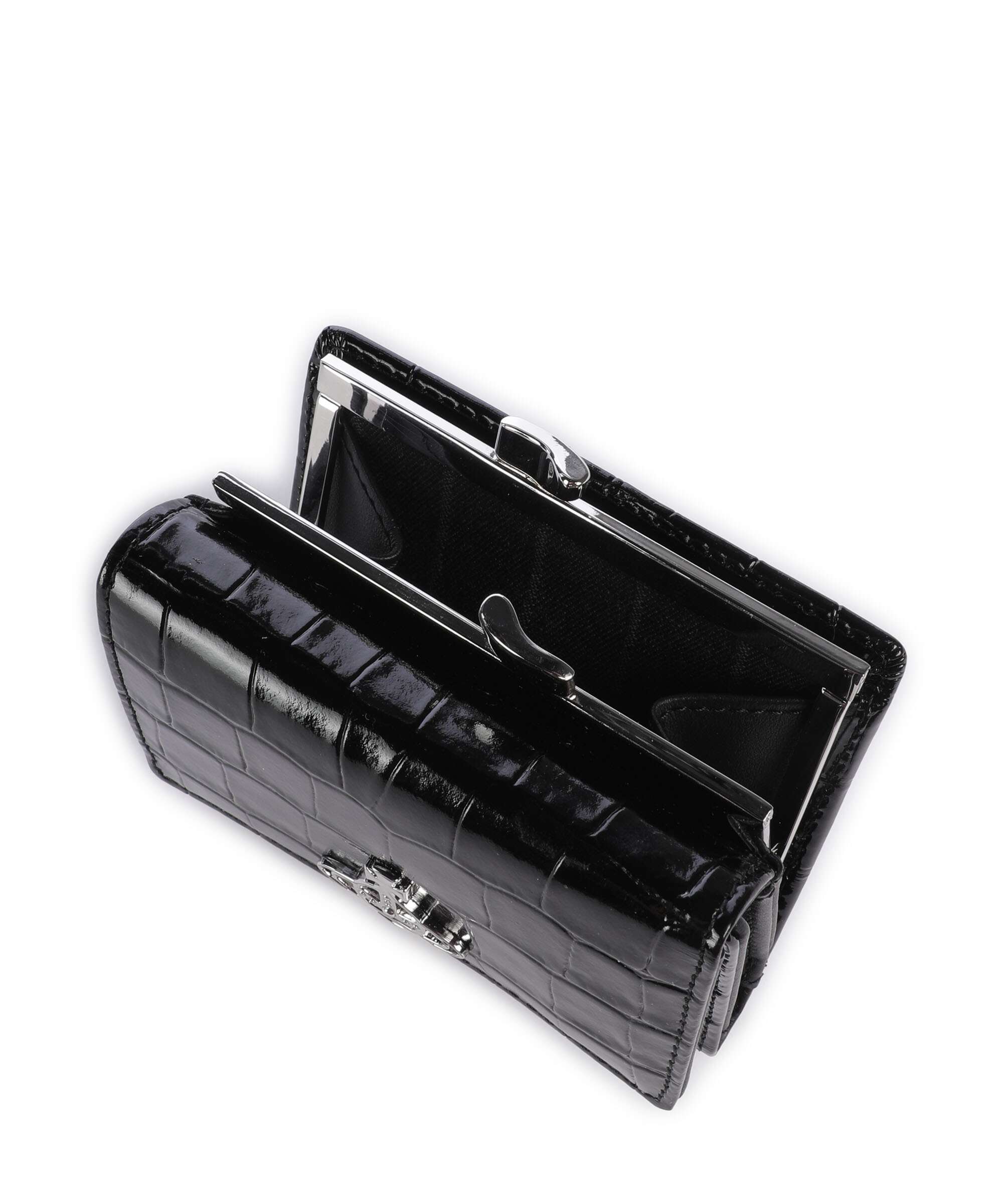 Vivienne Westwood Frame Embossed Croc Small Wallet black