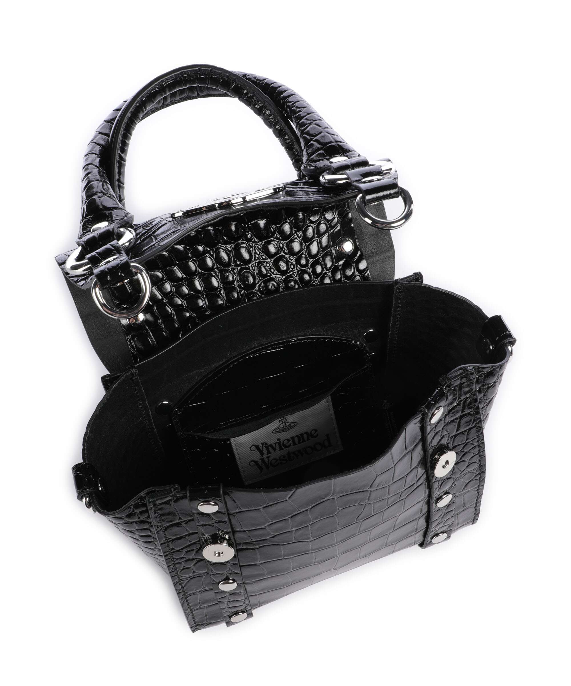 Vivienne Westwood Betty Embossed Croc Mini Crossbody bag black