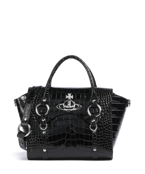 Vivienne Westwood Betty Embossed Croc Medium Handbag black