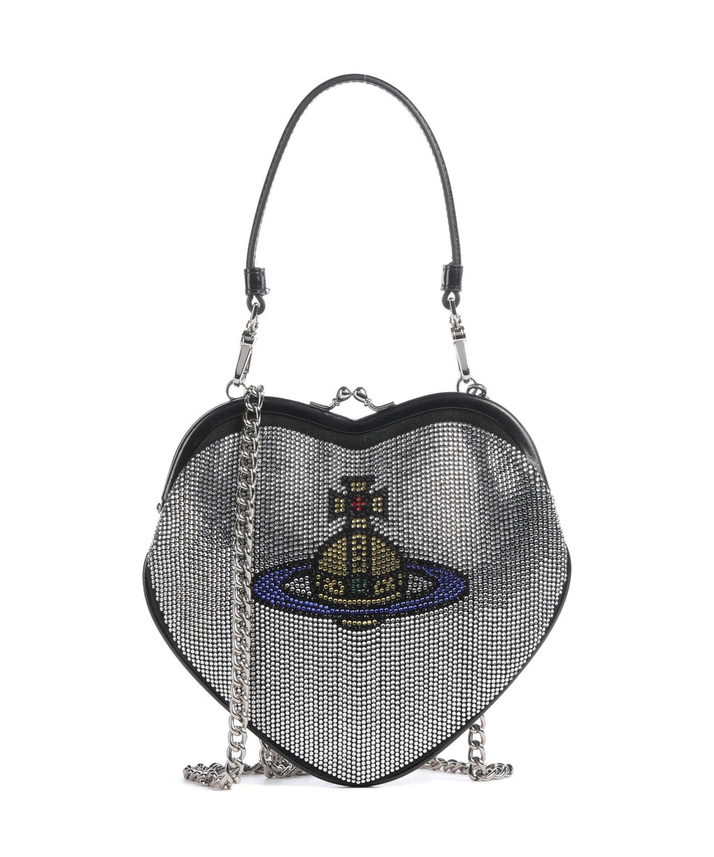 Vivienne Westwood Belle Heart Frame Diamante Crossbody bag silver