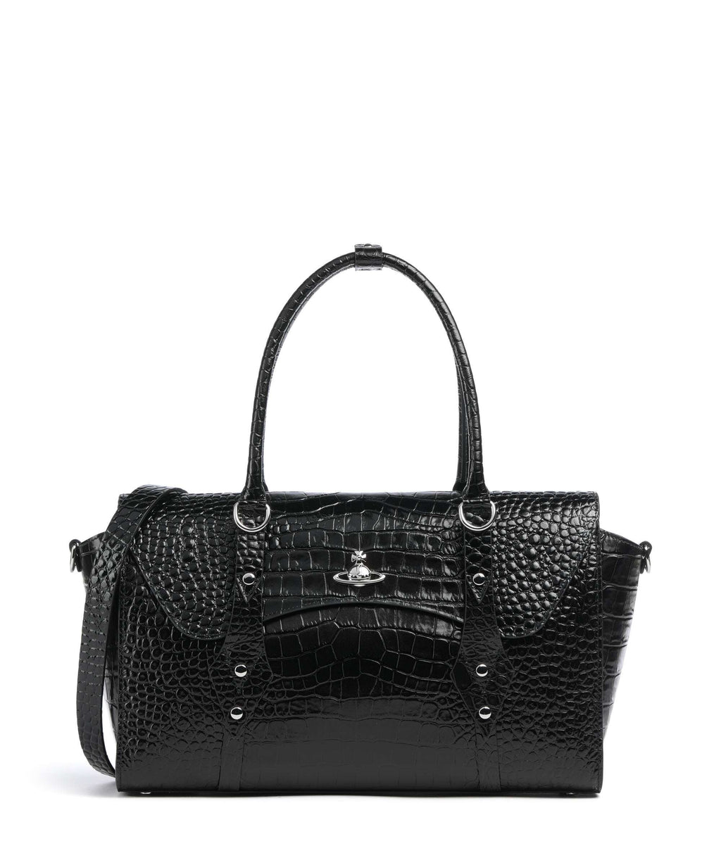 Vivienne Westwood Bettina Embossed Croc Medium Tote bag black