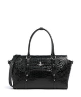 Vivienne Westwood Bettina Embossed Croc Medium Ostoskassi black