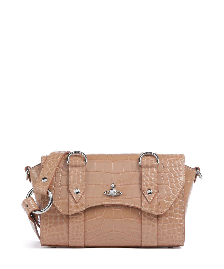 Vivienne Westwood Kimmy Embossed Croc Crossbody bag dusty pink