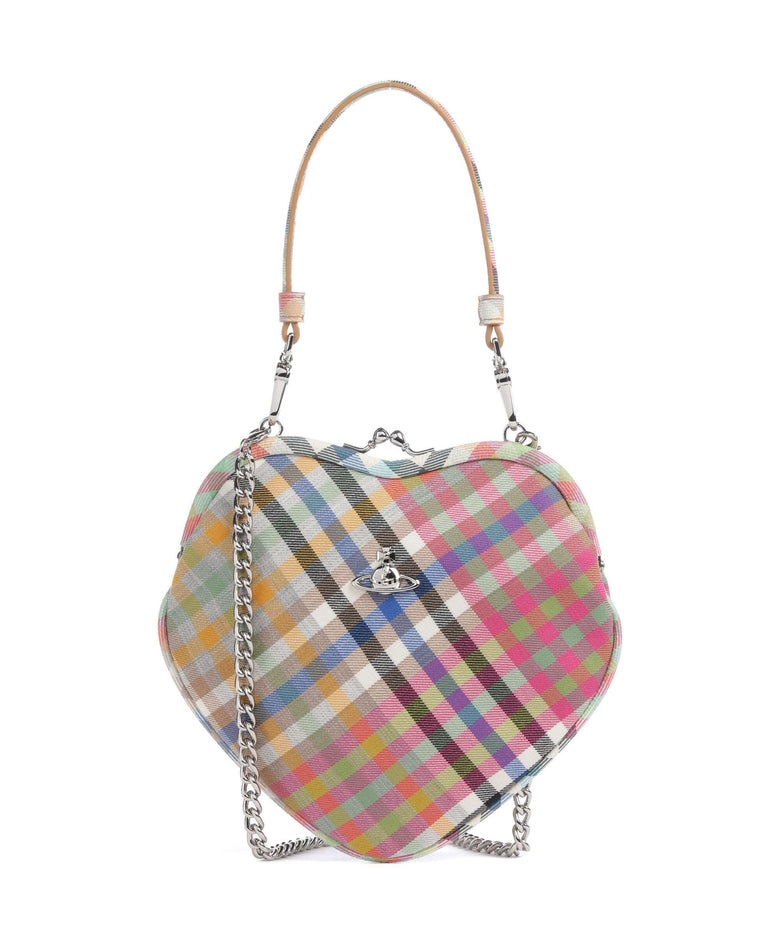 Vivienne Westwood Belle Heart Frame Heather Check Crossbody bag multicolour