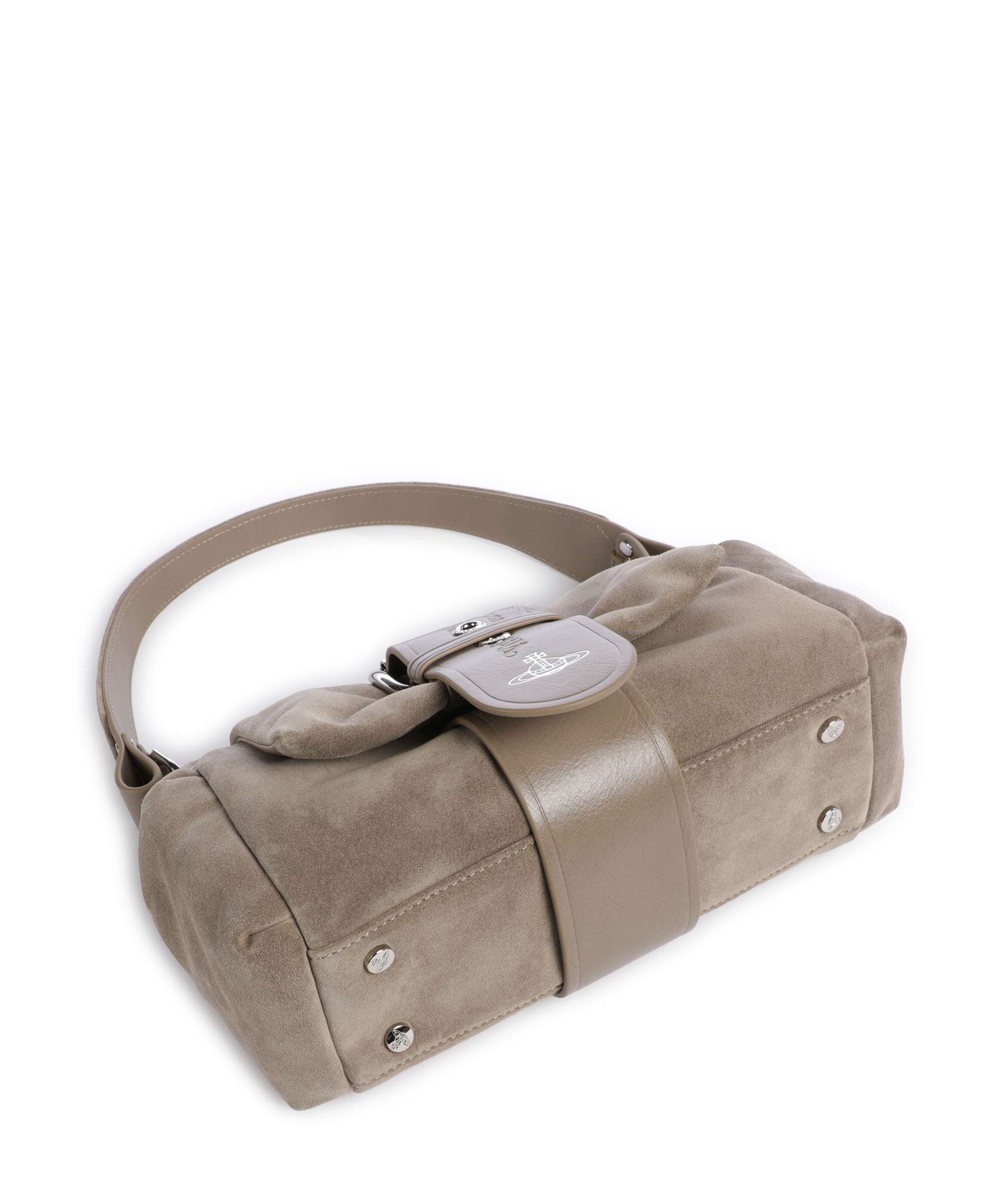 Vivienne Westwood Hazel Suede Treasure Shoulder bag stone
