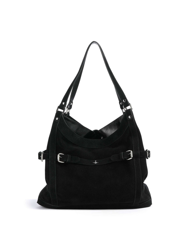 Vivienne Westwood Frankie Suede Large Tote bag black