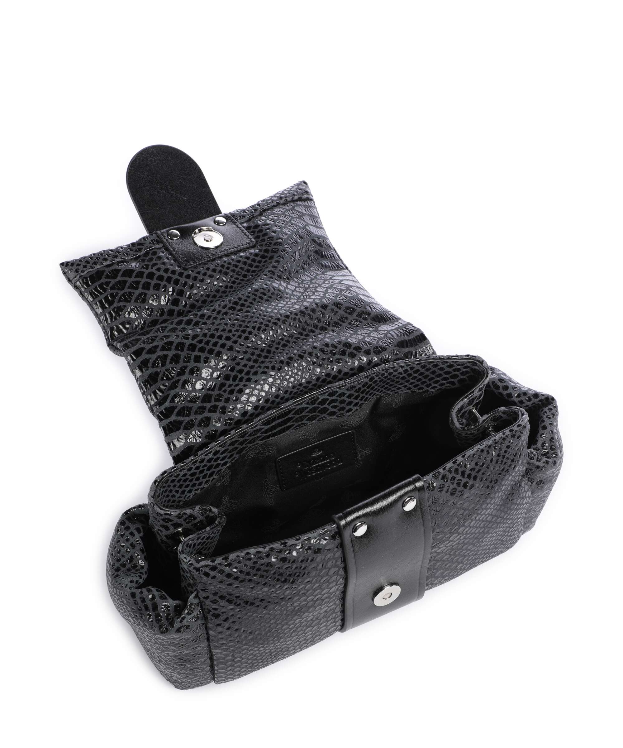 Vivienne Westwood Hazel Snake Effect Shoulder bag dark grey