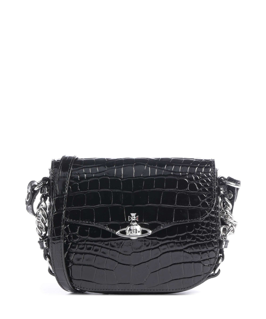 Vivienne Westwood Hunter Embossed Croc Crossbody bag black